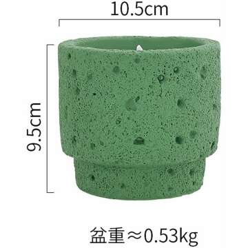 2PC Green Minimalist Cement Candle Holders