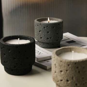 2PC Green Minimalist Cement Candle Holders