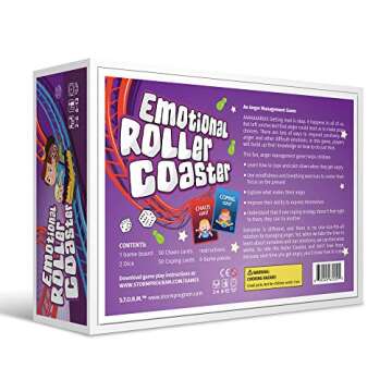 Emotional Rollercoaster | Anger Management Board Game For Kids & Families | Therapy Learning Resources | Anger Control Card Game | Emotion Board Games Games For Kids ages 4-8 -12 | Social Emotional