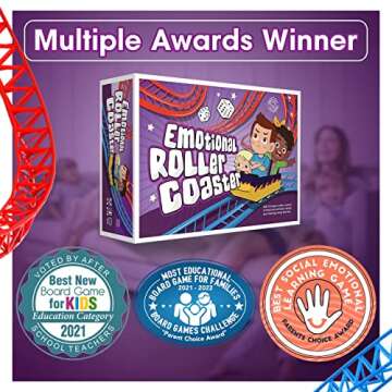 Emotional Rollercoaster | Anger Management Board Game For Kids & Families | Therapy Learning Resources | Anger Control Card Game | Emotion Board Games Games For Kids ages 4-8 -12 | Social Emotional