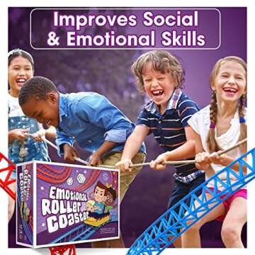 Emotional Rollercoaster | Anger Management Board Game For Kids & Families | Therapy Learning Resources | Anger Control Card Game | Emotion Board Games Games For Kids ages 4-8 -12 | Social Emotional