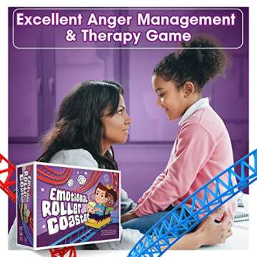 Emotional Rollercoaster | Anger Management Board Game For Kids & Families | Therapy Learning Resources | Anger Control Card Game | Emotion Board Games Games For Kids ages 4-8 -12 | Social Emotional