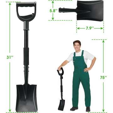 31" Metal Garden Shovel with Comfort Grip Handle