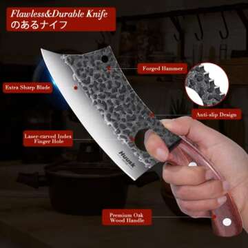 Huusk Japan Knives: Viking Knife with Sheath for Chefs