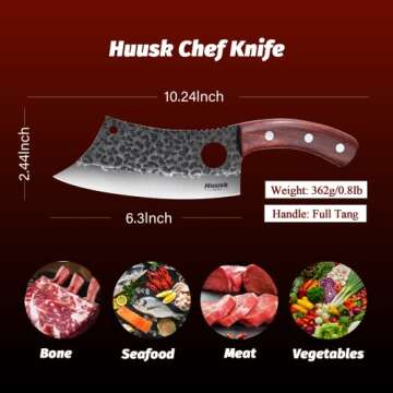 Huusk Japan Knives: Viking Knife with Sheath for Chefs