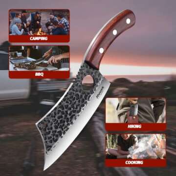 Huusk Japan Knives: Viking Knife with Sheath for Chefs