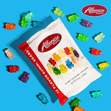 Albanese 12 Flavor Gummi Bears 5lbs Chewy Candy