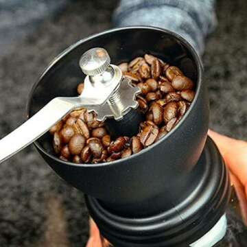 Manual Coffee Grinder with Ceramic Burrs & Glass Jars