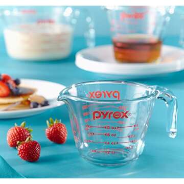 Pyrex 3PC Measuring Cup Set - Glass 1, 2, & 4 Cups