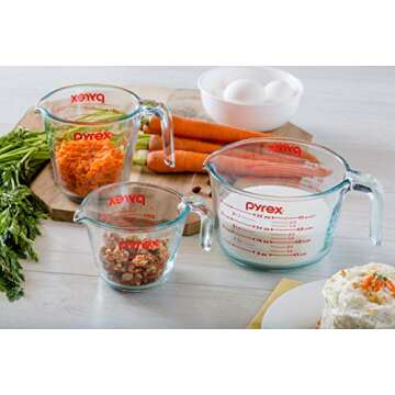 Pyrex 3PC Measuring Cup Set - Glass 1, 2, & 4 Cups