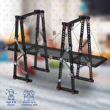 Thames & Kosmos Structural Engineering: Bridges & Skyscrapers | Science & Engineering Kit | Build 20 Models | Learn about Force, Load, Compression, Tension | Parents' Choice Gold Award Winner, Blue