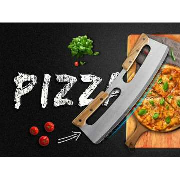 Stainless Steel Pizza Cutter with Wooden Handles