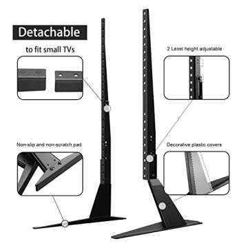 Universal TV Stand, Metal TV Legs for 20-65 inch LCD/LED/OLED/Plasma Flat&Curved Screen TV Height Adjustment with VESA 75x75mm to 800x500mm Max ML1760