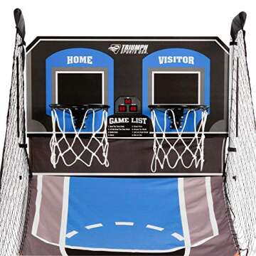 Triumph Sports Big Shot II Double Shootout Basketball Game - LED Scorer - 8 Game Modes - 4 Basketballs , 80.5”L X 47.5”W X 81”H