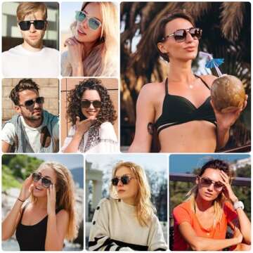 Fozono Retro Aviator Sunglasses for Women Men Trendy Classic Square 70s 80s 90s Vintage Shades Double Bridge Aviators FZN813 Tortoise/Gray