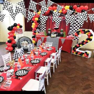 Piokio 100ft Black and White Checkered Flag Banner Racing Birthday Decorations, for Nascar Race Party Supplies