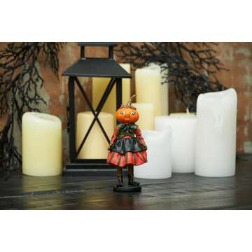 C&F Home Kimberly Pumpkin Spooky Halloween Figure Figurine Gathered Traditions Joe Spencer Home Indoor Living Room Desk Office End Table Decor Decoration Orange