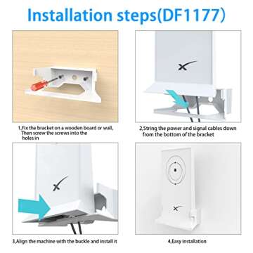 MSAFF StarLink Mount for Wall, Router Protection Brackets Holder for Star Link Mesh Router V2, Signal Integrity Space Saving, Starlink Internet Kit Satellite ABS Stability Wall Holder