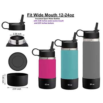 The Mass Straw Lid and Boot for Hydro Flask Wide Mouth and Other Brand Insulated Water Bottle