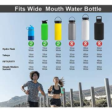 The Mass Straw Lid and Boot for Hydro Flask Wide Mouth and Other Brand Insulated Water Bottle