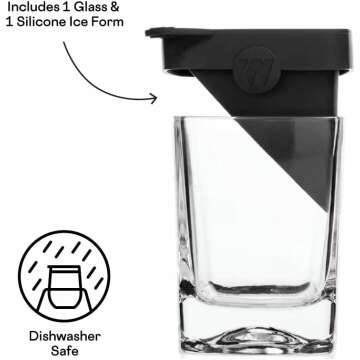 Corkcicle 9 oz Whiskey Glass with Silicone Ice Mold