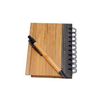 Bamboo Notebook & Pen Set for Writing & Arts & Crafts