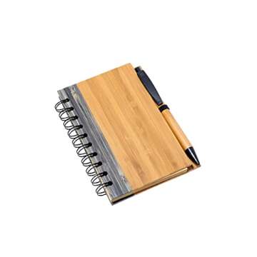 Bamboo Notebook & Pen Set for Writing & Arts & Crafts