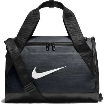 NIKE Brasilia Training Duffel Bag - Compact Black Gym Tote (X-Small)