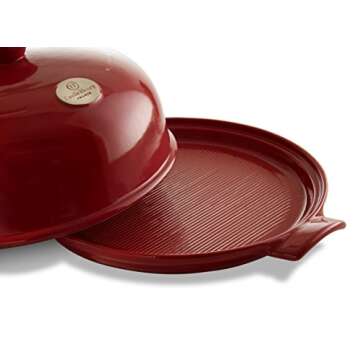 Emile Henry Bread Cloche, Ceramic, Burgundy, 33.5x28.5x16.5 cm