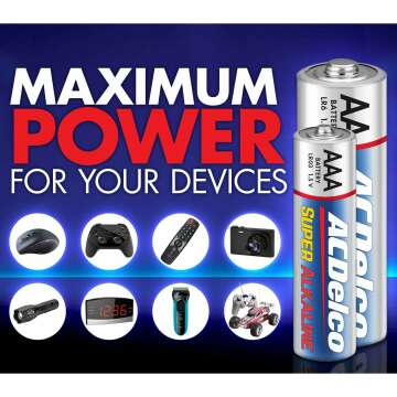 ACDelco AA, AAA, 9-Volt Combo Pack, 40-AA, 36 AAA, 8 9V Batteries, Alkaline Batteries