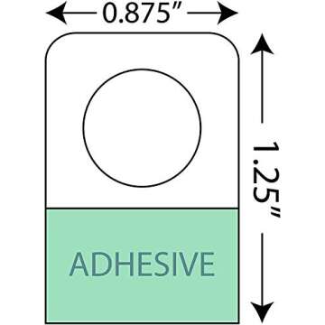 1000 Hole Hang Tags | Heavy Duty Self Adhesive Hanging Tabs | Great for Retail Displays in Business Shops | 7/8" × 1-1/4"