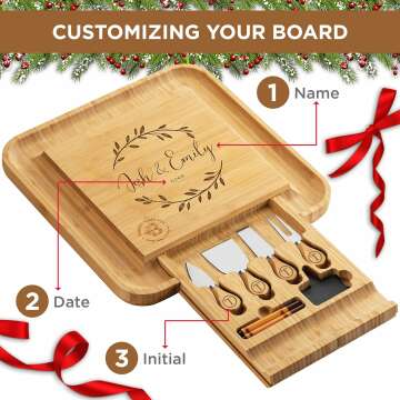 Personalized Charcuterie Board Gift Set - Custom Charcuterie Board Wood Engraved, Customized Cutting Board, Engraved Charcuterie Board & Cheese Board - Customized Wedding, Housewarming & Birthday Gift