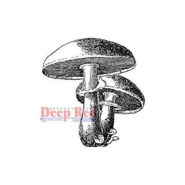 Deep Red Stamps Mushrooms Rubber Cling Stamp 2 x 2.1 inches