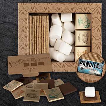 Astor Chocolate Ultimate S’mores Kit, Smores Kit for Fire Pit Includes Assorted Premium Belgian Chocolates, Graham Crackers and Marshmallows, Great Holidays Gift and Movie Nights, Valentine's Day Smores Caddy 15.8oz