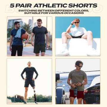 Men's Athletic Gym Shorts - Quick Dry & Pockets