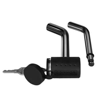 Connor Trailer Hitch Lock - 1/2" and 5/8" Black Nickel Hitch Pins for Class I - V Hitches, 1615320 Receiver Lock