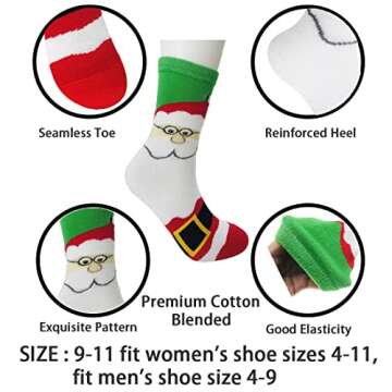 15 Pairs of Women's Christmas Socks - Perfect Gifts