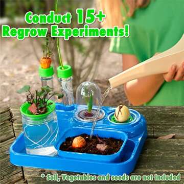 ReGrow Science Kit for Kids 8+ - Replant Simple Ingredients to Generate New Plants! 15+ Experiments - 12 Tools Included - Growing Kits for Kids Boys Girls - STEM Educational Lab