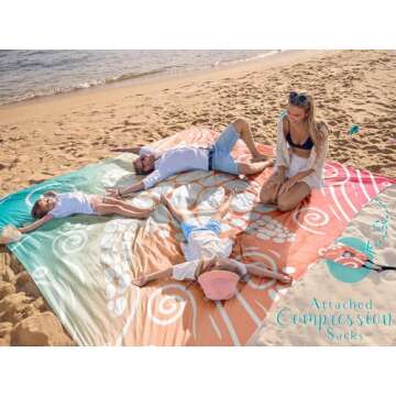 WEKAPO Beach Blanket - Oversized, Waterproof & Sandproof