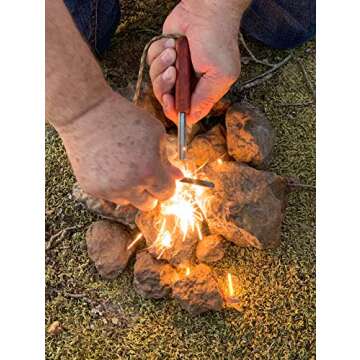 Fire Fast Fire Fly. European Fire Steel Ferro Rod and Magnesium. Compact Feather Weight Emergency Fire Starter for Camping, Backpacking, Hiking.