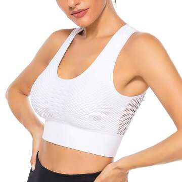 FITTOO Women's Seamless Sports Bras Hollowout Activewear Fitness Workout Yoga Running Crop Tops