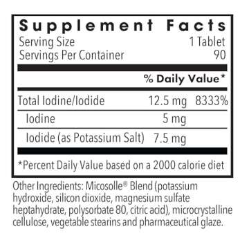 Optimox Iodoral 12.5mg Supplement – Iodine for Thyroid Support, Potassium Iodide Tablets, Lugol Solution, Daily Vitamins & Minerals - 90 Count