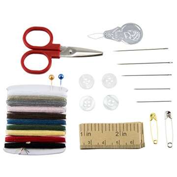 SINGER 01927 Travel Sewing Kit in Case, Assorted Colors, Multicolor