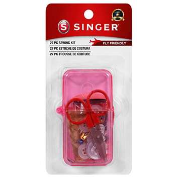 SINGER 01927 Travel Sewing Kit in Case, Assorted Colors, Multicolor