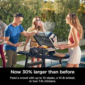 Ninja OG951 Woodfire Pro Connect Premium XL Outdoor Grill & Smoker, Bluetooth, App Enabled, Air Fryer, Woodfire Technology, 2 Built-In Thermometers, Black (Renewed)