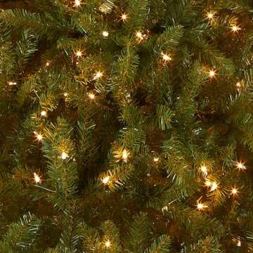 National Tree Company Pre-Lit Artificial Full Christmas Tree, Green, Dunhill Fir, White Lights, Includes Stand, 6 Feet