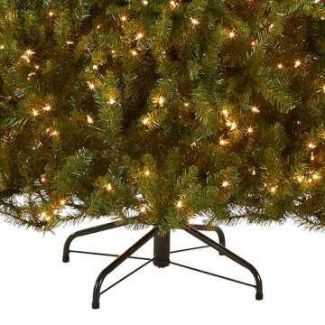 National Tree Company Pre-Lit Artificial Full Christmas Tree, Green, Dunhill Fir, White Lights, Includes Stand, 6 Feet