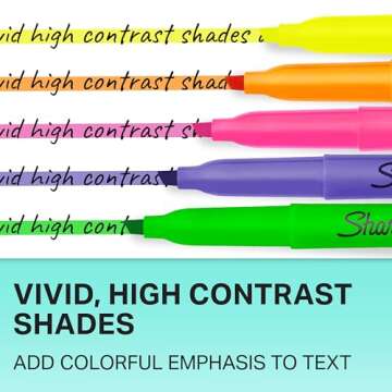 Sharpie Pocket Highlighters, Narrow Chisel Tip Highlighter Marker Set, Pack Of 36 In 6 Assorted Fluorescent And Pastel Highlighters, Ideal For Office Supplies, Teacher Supplies, And School Supplies