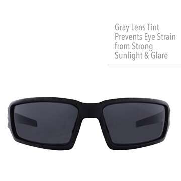 Howard Leight by Honeywell Uvex Hypershock Anti-Glare Shooting Glasses with Uvextreme Plus Anti-Fog Lens Coating, Gray Lens (R-02223)