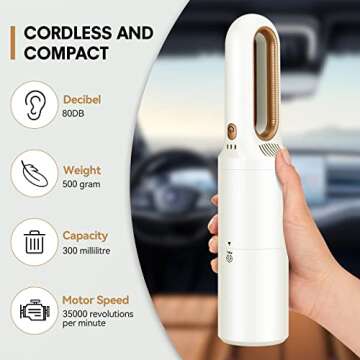 Handheld Vacuum Cleaner, 2IN1 Mini Cordless Vacuum Cleaner, USB Rechargeable Car Vacuum Portable, Quickly Dust Removal, Small Vacuum for Hardwood Floor, Carpets, Pet Hair, Car, Office & Home Cleaning